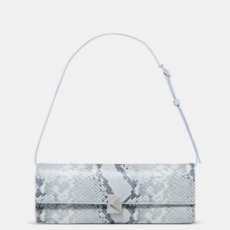 Kate Spade Outlet Deco Snake Embossed Soft Mini Shoulder Bag - Preorder — Pale Sapphirine