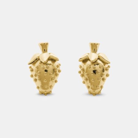 Kate Spade Outlet Secret Garden Statement Strawberry Studs - Preorder — Gold