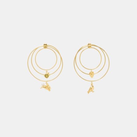 Kate Spade Outlet Secret Garden Charm Hoops - Preorder — Gold Multi