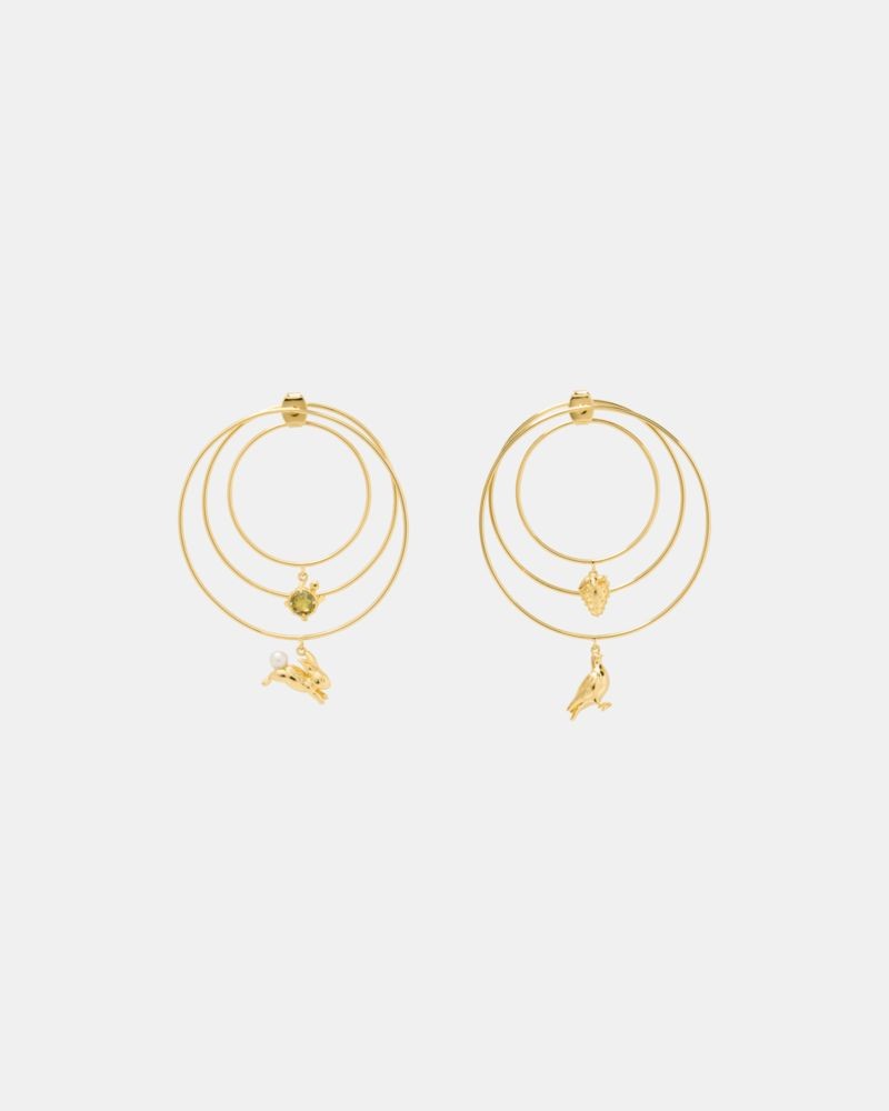 Kate Spade Outlet Secret Garden Charm Hoops - Preorder
