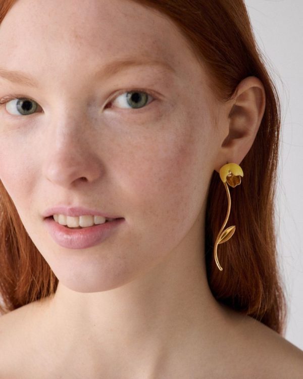 Kate Spade Outlet Golden Bloom Floral Statement Earrings - Preorder
