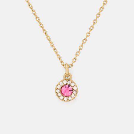 Kate Spade Outlet You're A Gem Pave Halo Pendant - Preorder — Light Pink