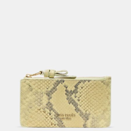 Kate Spade Outlet Loop Snake Embossed Zip Card Case - Preorder — Pale Citron