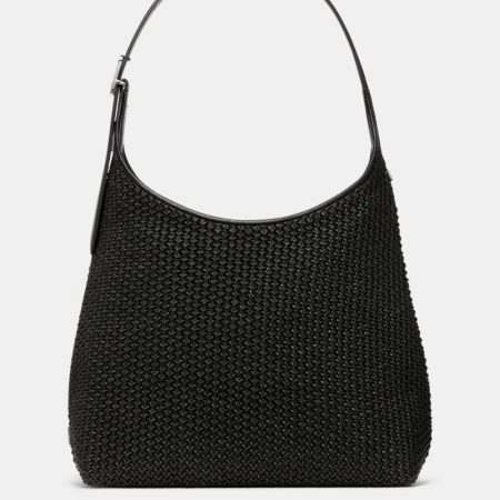 Kate Spade Outlet 454 Straw Large Shoulder Bag - Preorder — Black