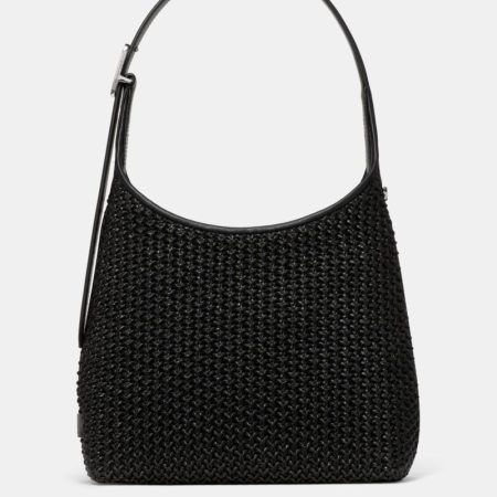 Kate Spade Outlet 454 Straw Small Shoulder Bag - Preorder — Black