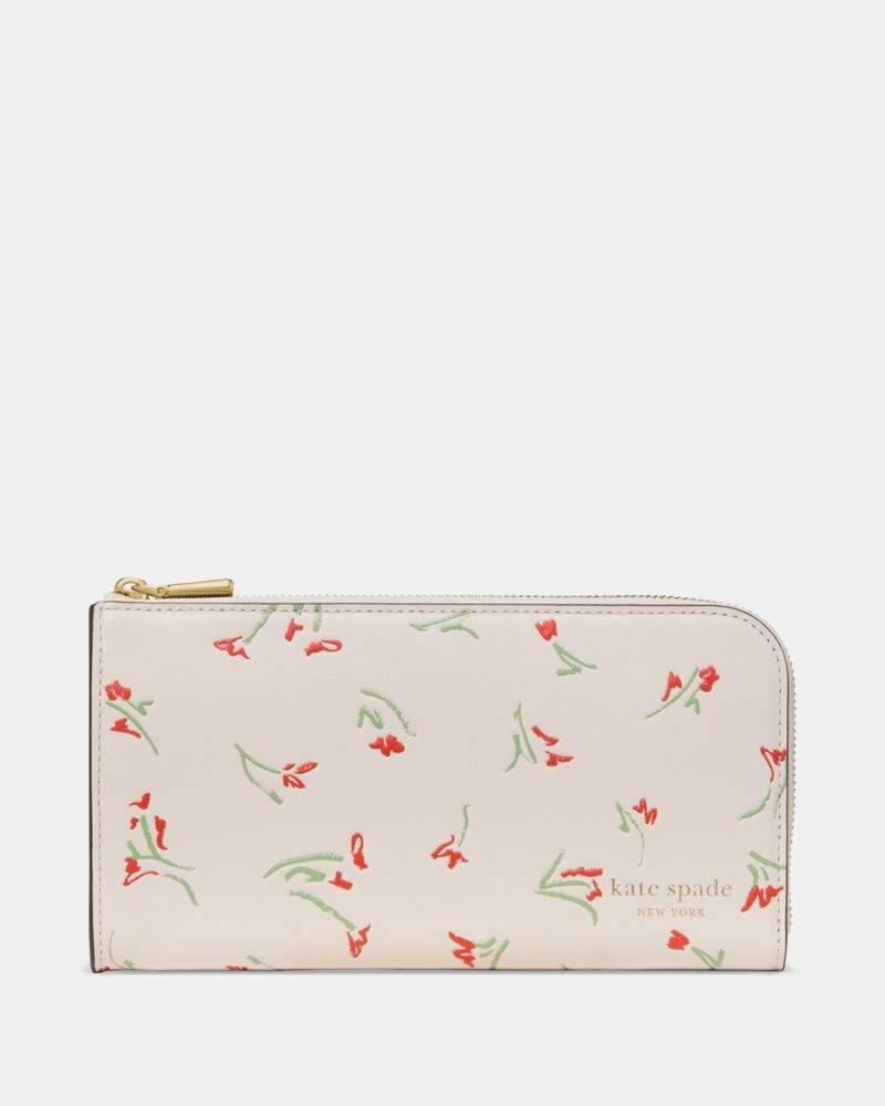 Kate Spade Outlet Devin Vibrant Buds Zip Around Continental Wallet - Preorder