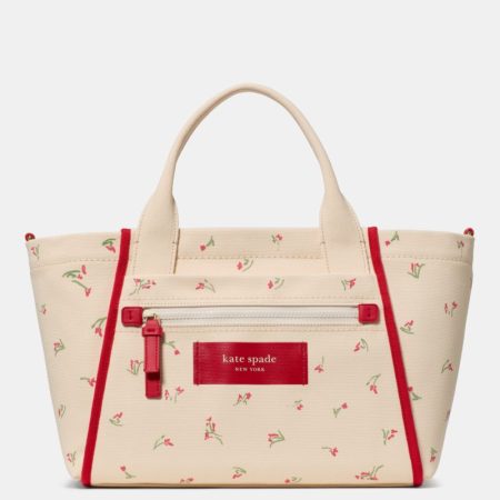 Kate Spade Outlet Dash Vibrant Buds Canvas Tote Bag - Preorder — Cream Multi