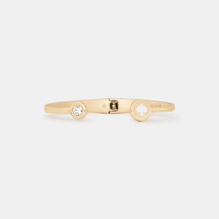 Kate Spade Outlet Spot The Spade Open Hinge Bangle - Preorder — White