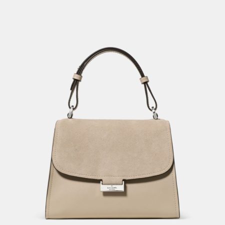 Kate Spade Outlet Riley Suede Small Top Handle Bag - Preorder — Light Sand