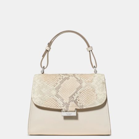 Kate Spade Outlet Riley Snake Embossed Small Top Handle Bag - Preorder — Natural Multi