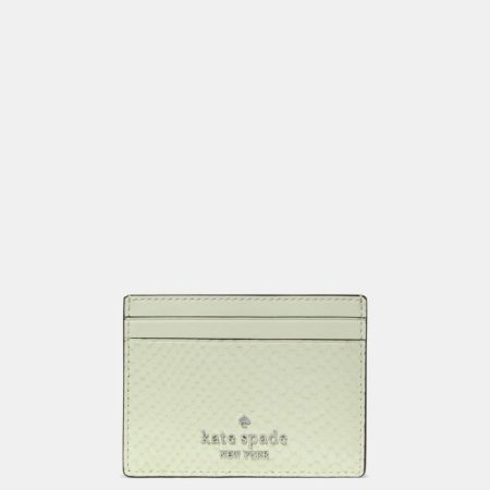 Kate Spade Outlet Snake Small Slim Card Holder - Preorder — Lime Frosting