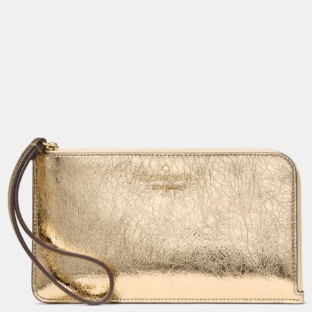 Kate Spade Outlet Lucy Metallic Wristlet - Preorder — Gold