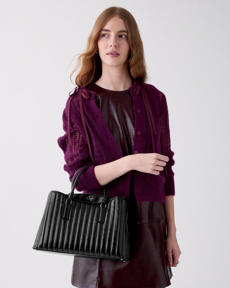 Kate Spade Outlet Thompson Street Shiny Quilted Satchel Bag - Preorder - Image 9