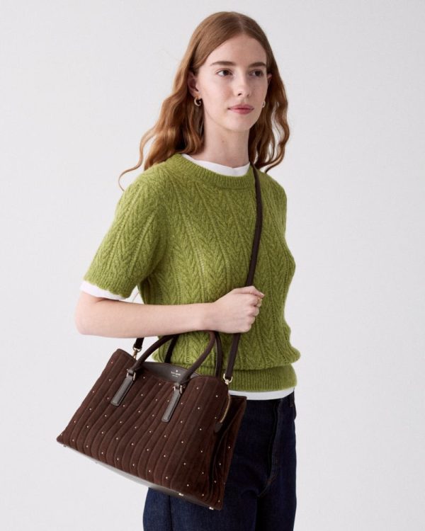 Kate Spade Outlet Thompson Street Quilted Suede Satchel Bag - Preorder
