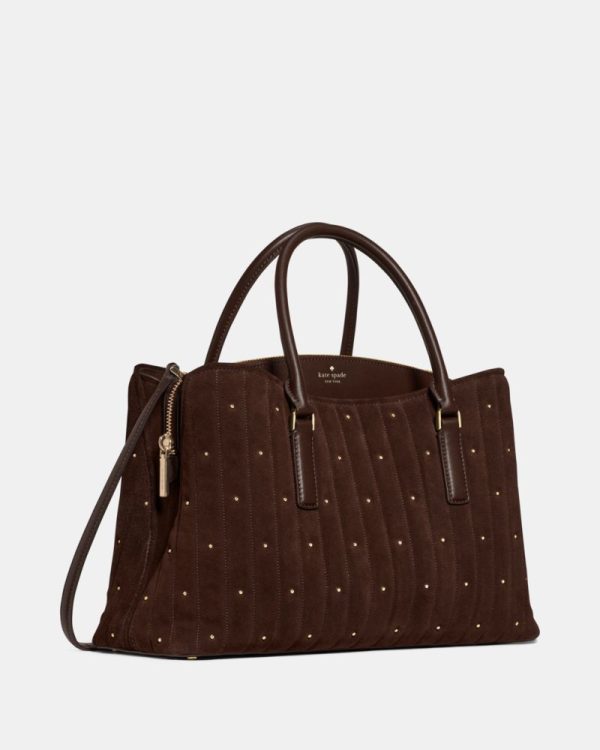 Kate Spade Outlet Thompson Street Quilted Suede Satchel Bag - Preorder