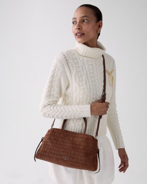 Kate Spade Outlet Harper Suede Croc Satchel Bag - Preorder