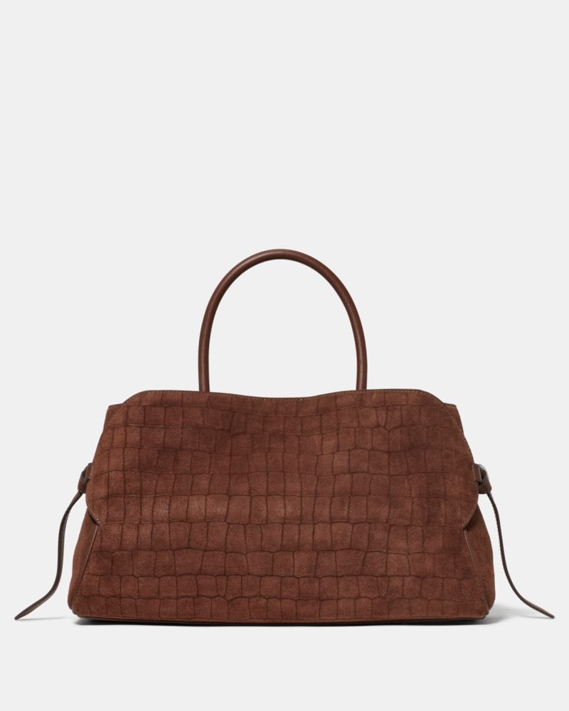 Kate Spade Outlet Harper Suede Croc Satchel Bag - Preorder