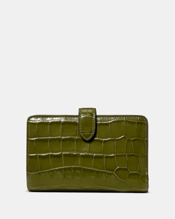 Kate Spade Outlet Croc Embossed Medium Bifold Wallet - Preorder