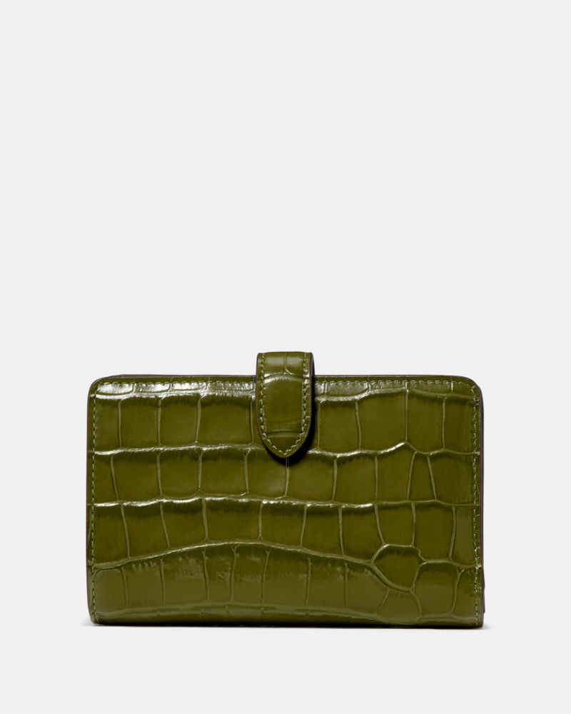 Kate Spade Outlet Croc Embossed Medium Bifold Wallet - Preorder