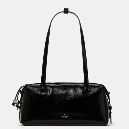 Kate Spade Outlet Billie Shiny Leather Shoulder Bag - Preorder — Black