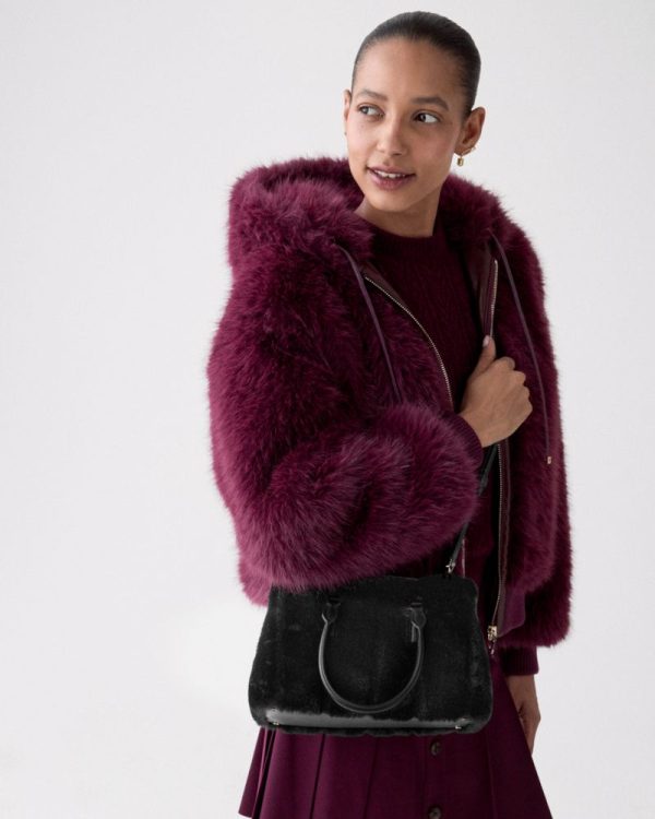 Kate Spade Outlet Thompson Street Faux Fur Small Satchel Bag - Preorder