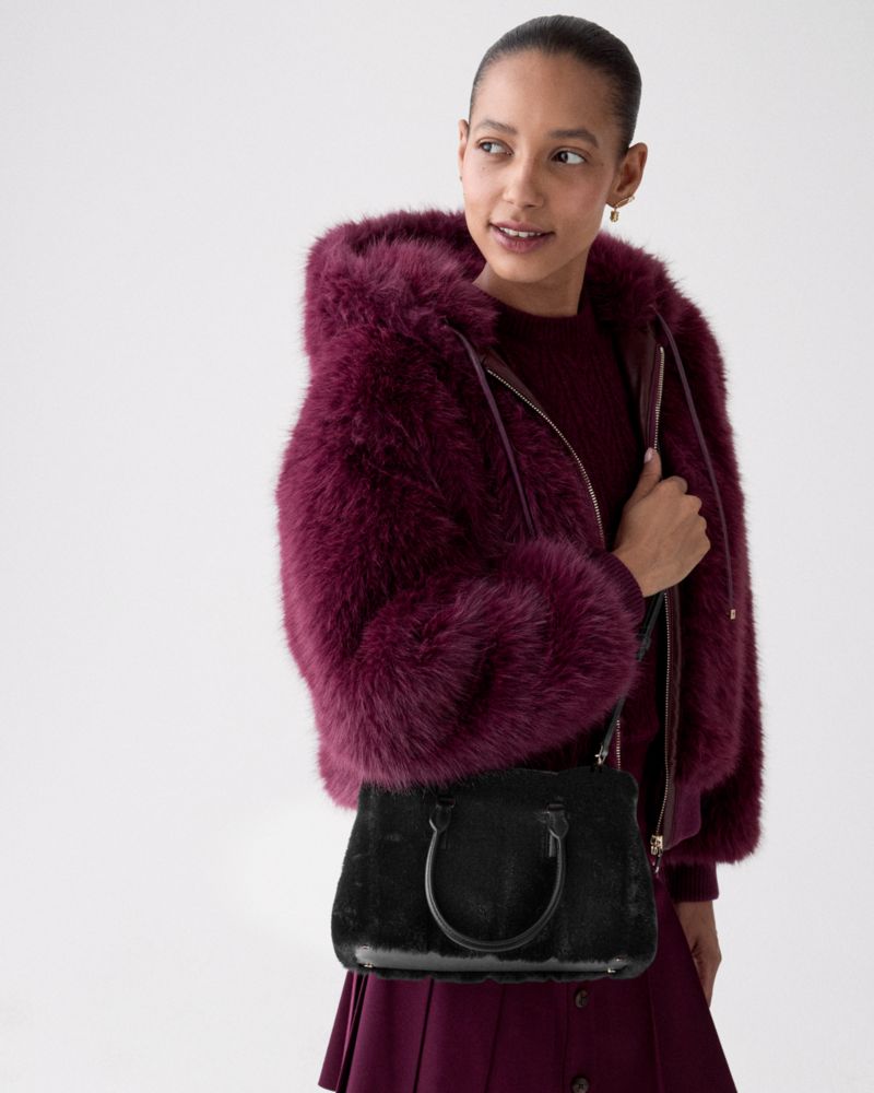 Kate Spade Outlet Thompson Street Faux Fur Small Satchel Bag - Preorder