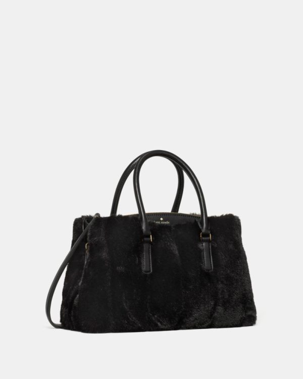 Kate Spade Outlet Thompson Street Faux Fur Small Satchel Bag - Preorder