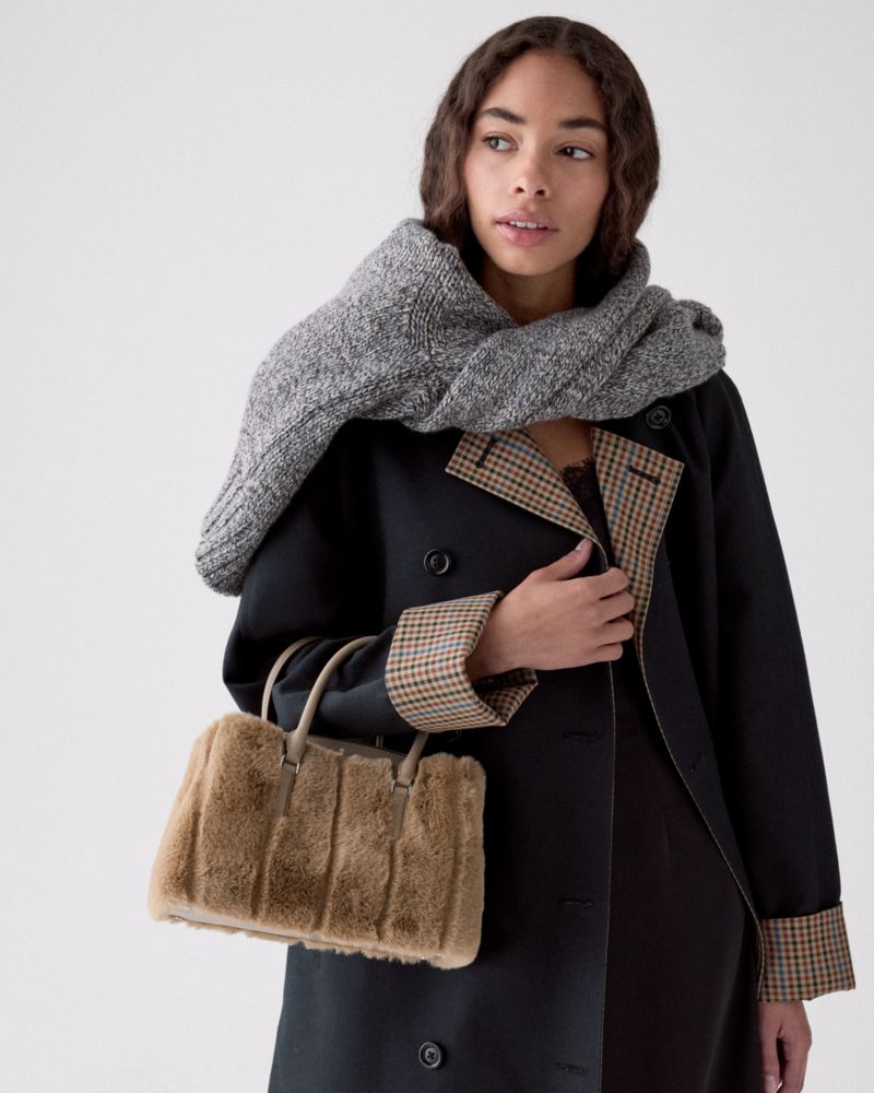 Kate Spade Outlet Thompson Street Faux Fur Small Satchel Bag - Preorder