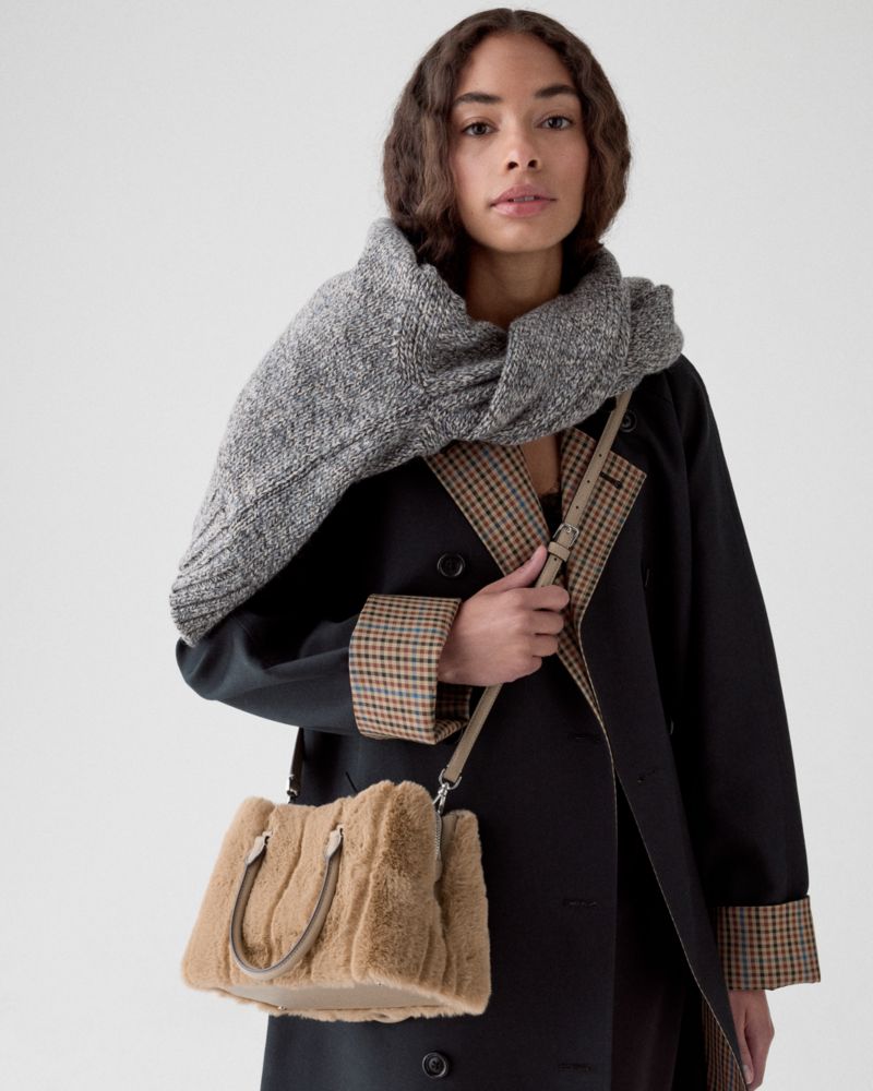 Kate Spade Outlet Thompson Street Faux Fur Small Satchel Bag - Preorder