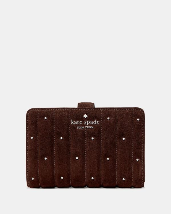 Kate Spade Outlet Quilted Suede Medium Bifold Wallet - Preorder