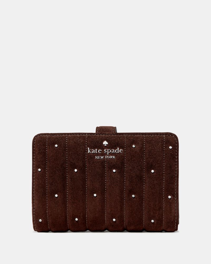 Kate Spade Outlet Quilted Suede Medium Bifold Wallet - Preorder
