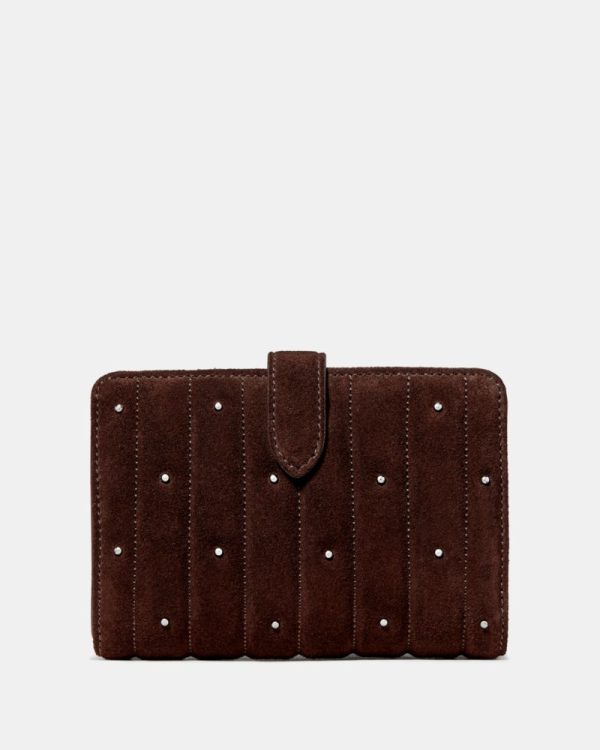 Kate Spade Outlet Quilted Suede Medium Bifold Wallet - Preorder