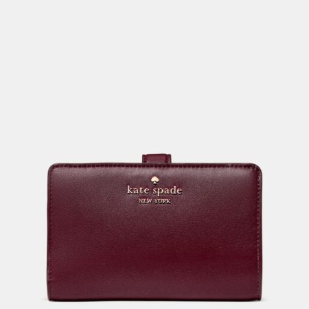 Kate Spade Outlet Floral Interior Medium Bifold Wallet - Preorder — Grenache