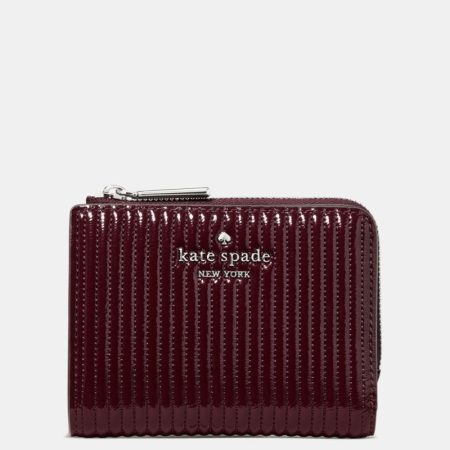 Kate Spade Outlet Shiny Quilted Small L-zip Wallet - Preorder — Grenache