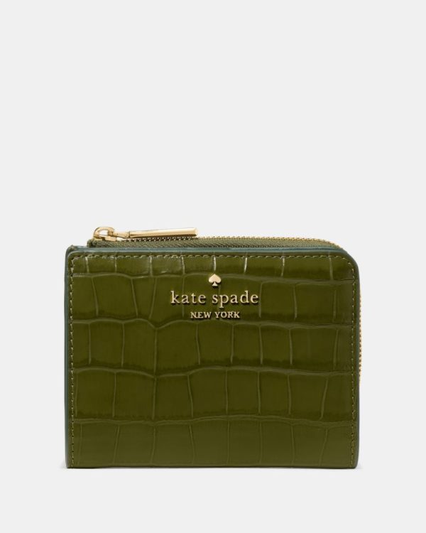 Kate Spade Outlet Croc Embossed Small L-zip Wallet - Preorder