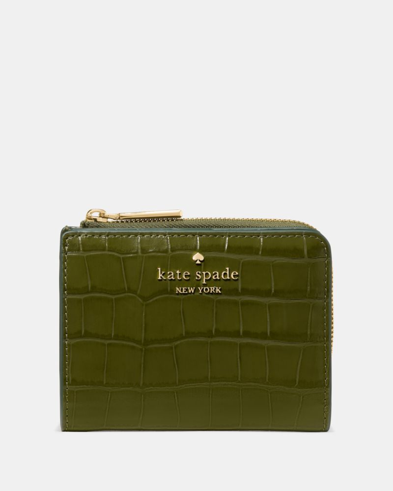Kate Spade Outlet Croc Embossed Small L-zip Wallet - Preorder
