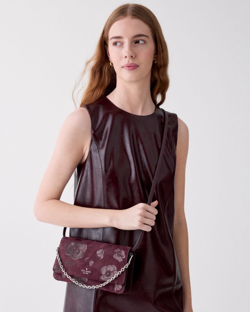 Kate Spade Outlet Ivy Floral Suede Crossbody Bag - Preorder