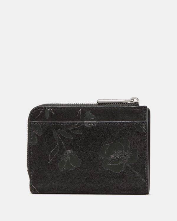 Kate Spade Outlet Floral Suede Small L-zip Wallet - Preorder