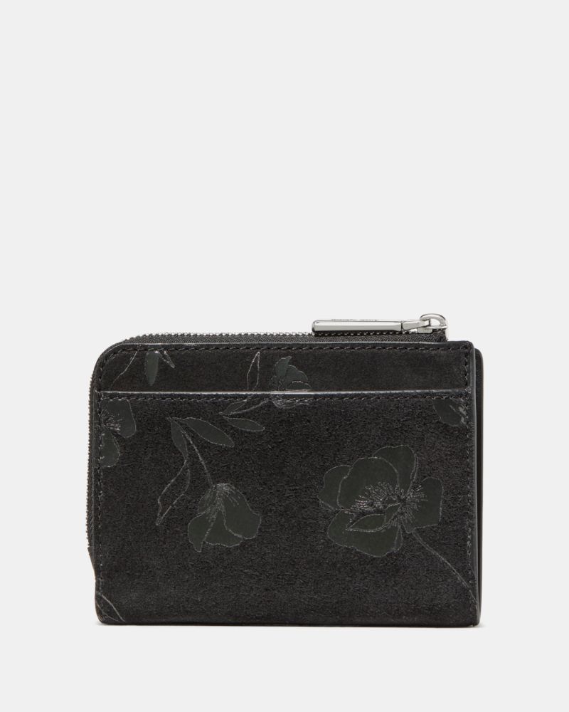 Kate Spade Outlet Floral Suede Small L-zip Wallet - Preorder