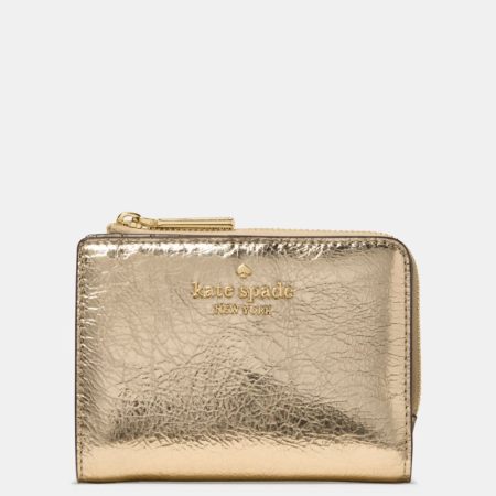 Kate Spade Outlet Metallic Small L-zip Wallet - Preorder — Gold