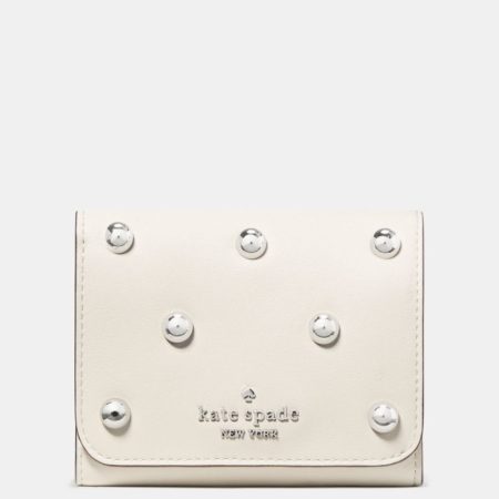 Kate Spade Outlet Studded Small L-zip Wallet - Preorder — Meringue