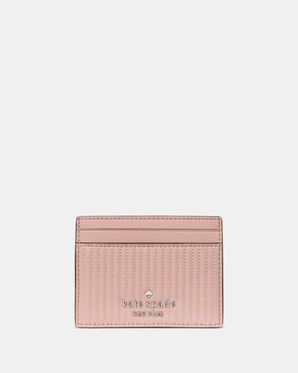 Kate Spade Outlet Shiny Quilted Small Slim Card Holder - Preorder