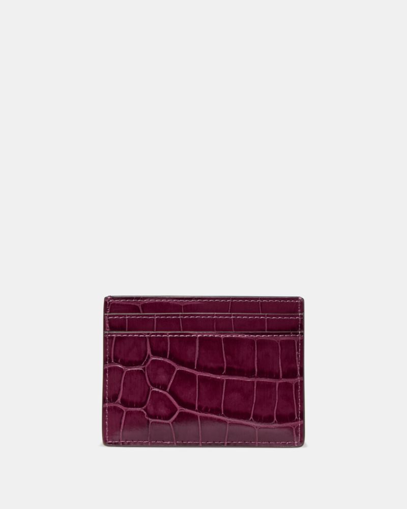 Kate Spade Outlet Croc Embossed Small Slim Card Holder - Preorder