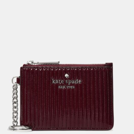 Kate Spade Outlet Shiny Quilted Key Ring Card Holder - Preorder — Grenache