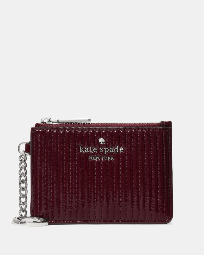 Kate Spade Outlet Shiny Quilted Key Ring Card Holder - Preorder