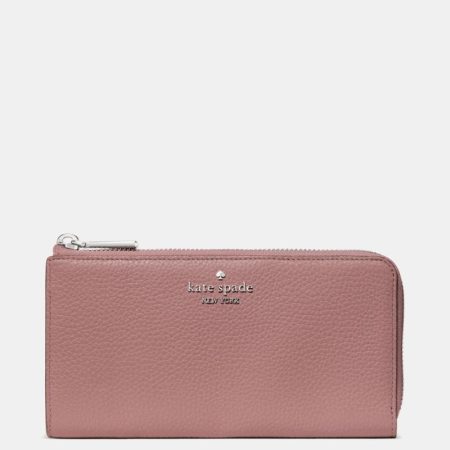 Kate Spade Outlet Large Slim L-zip Wallet - Preorder — Dusk Rose