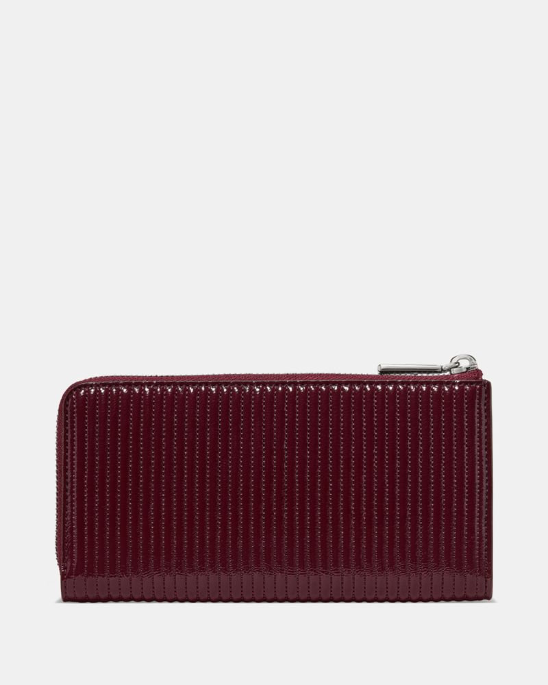 Kate Spade Outlet Shiny Quilted Large Slim L-zip Wallet - Preorder