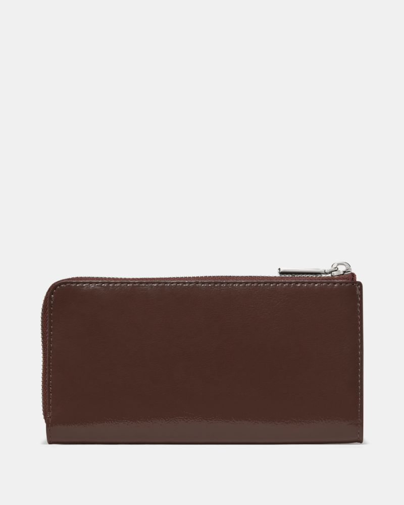 Kate Spade Outlet Shiny Leather Large Slim L-zip Wallet - Preorder