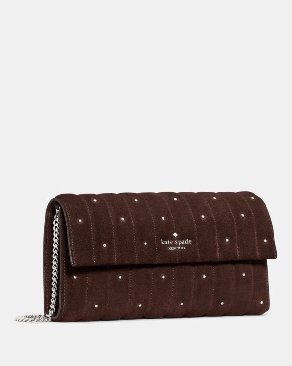 Kate Spade Outlet Scarlett Quilted Suede Wallet On Chain - Preorder