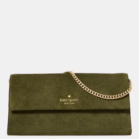 Kate Spade Outlet Scarlett Suede Wallet On Chain - Preorder — Enchanted Green